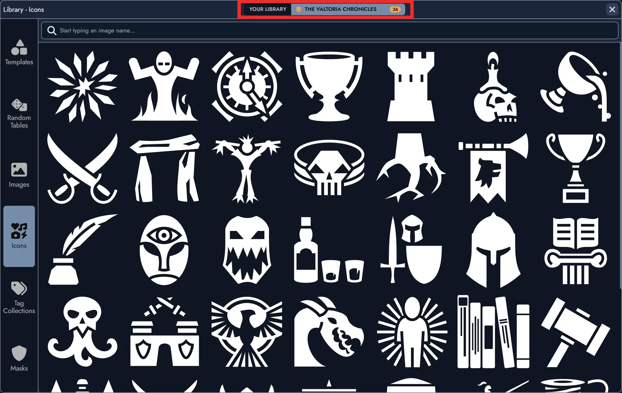 Screenshot of the Collection Library toggle in the Library panel