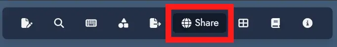 Screenshot of the 'Share' button in the Board toolbar