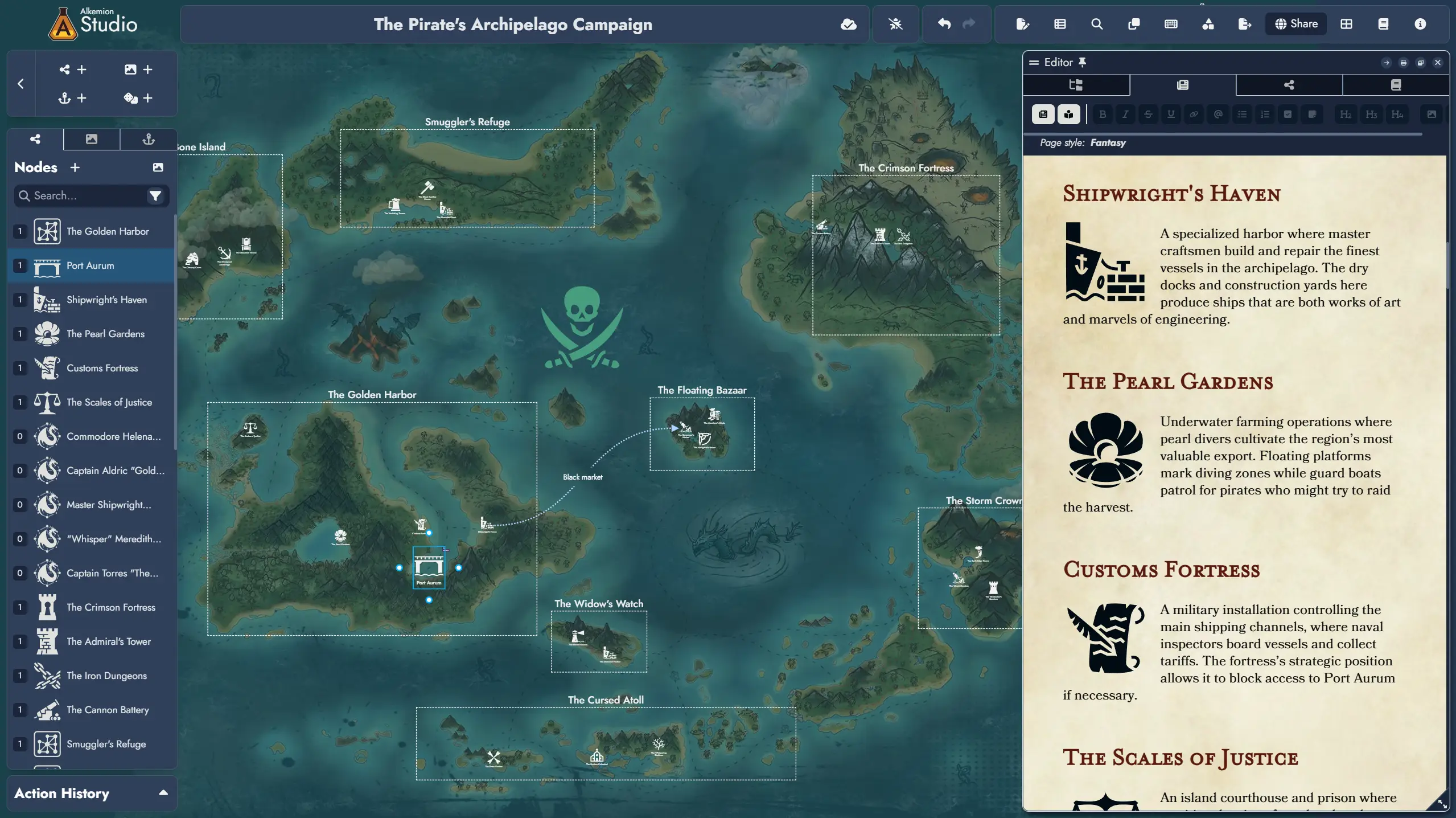 Screenshot of the Board