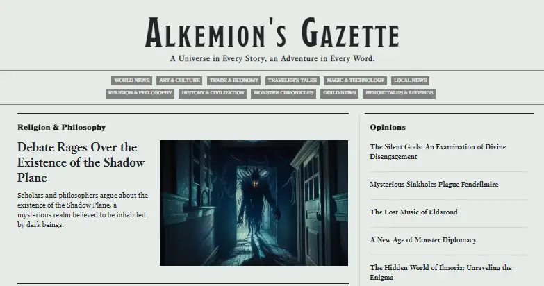 Alkemion's Gazette